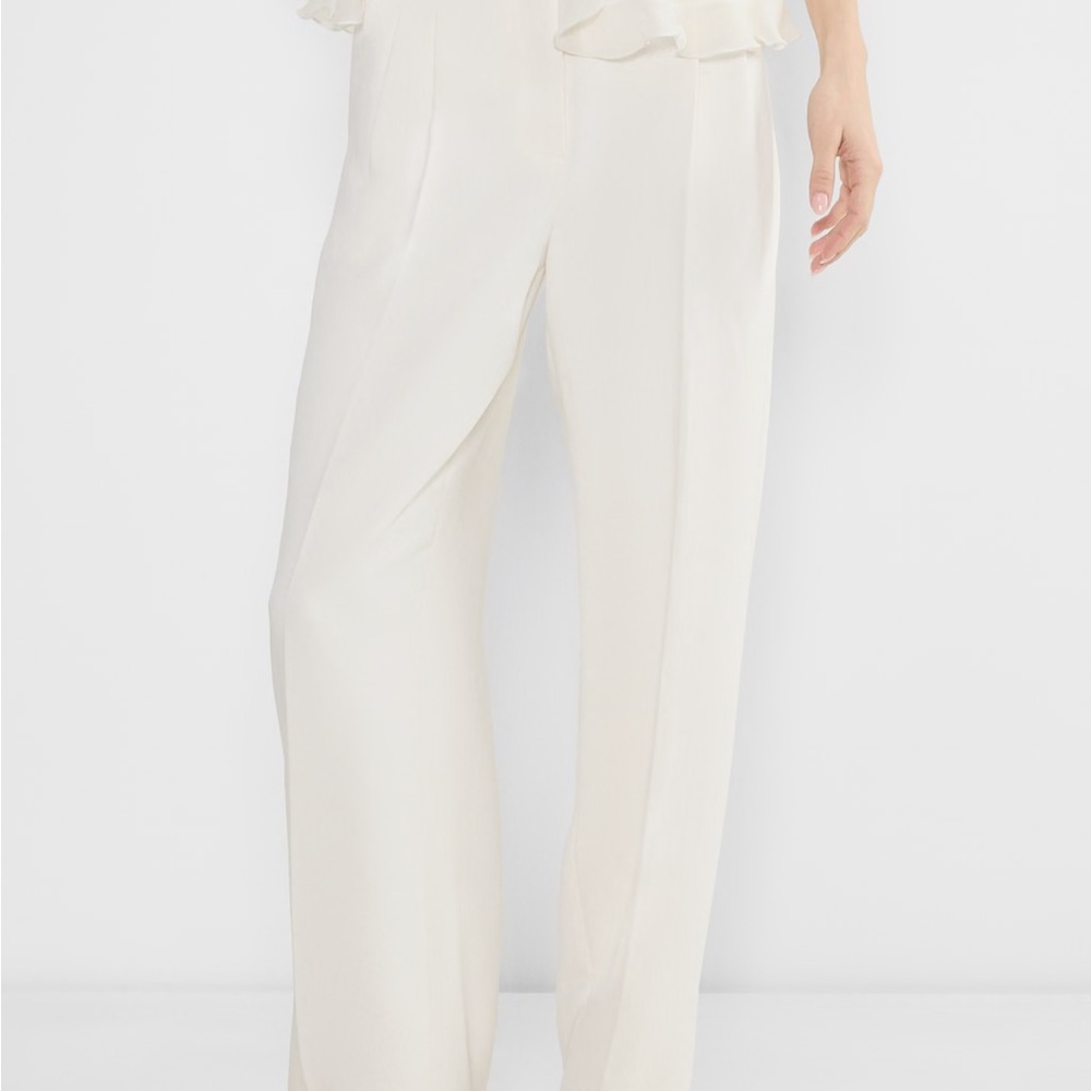 Aritzia Wide Leg Cream Trousers